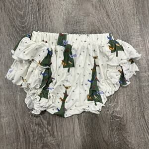 Kate Quinn Bamboo Ruffle Christmas Bloomers 6-12 months EUC